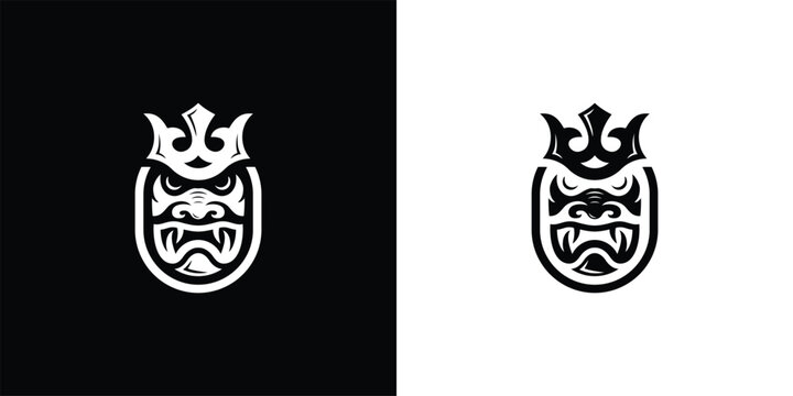 Crowned kings mask black white