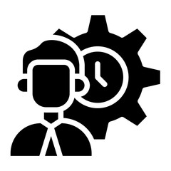 Employee productivity outline glyph icon vector design illustrator