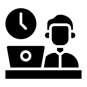 Work tim outline glyph icon vector design illustrator