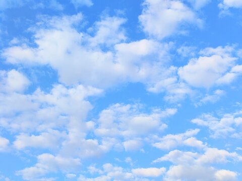 White clouds on the blue sky Minimalist style photography Simple but beautiful and natural There is space for text.