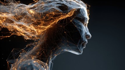 abstract concept of humantechnology interaction data flow and innovation