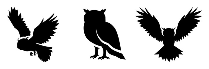 Owl Silhouette Vector Collection