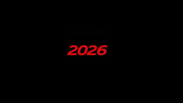 Animated scrolling years from 2021 to 2026 with smooth vertical motion. New year 2026 scroll animation.