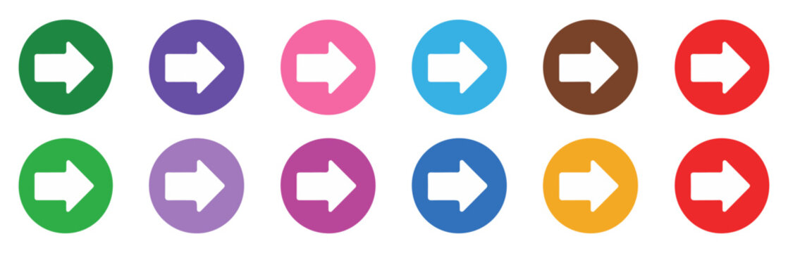 colorful arrow circle icon set