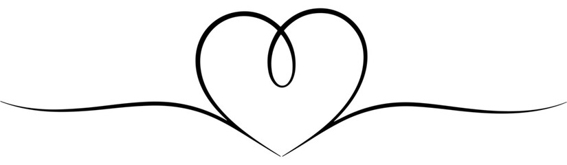 hand drawn heart line sketch