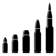 bullet cartridge ammunition icon set
