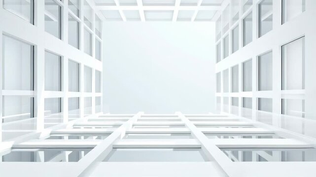 View of a modular grid in architecture