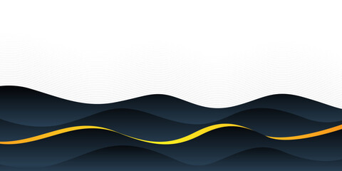 Black and Gold gradient wavy business background with soft and smooth color, suitable for abstract and banner background