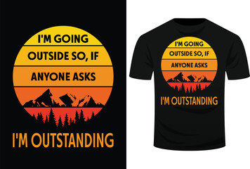 Funny Outdoor Dad Joke Pun I'm Outstanding Svg Design