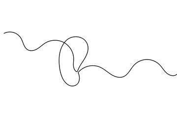 Continuous black line art creating an abstract knot-like shape