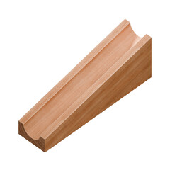 Wooden marble run track. Wooden marble race block. 3d rendering