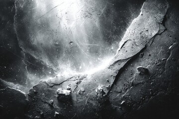 Textured surface with scratches and dust effects creates a vintage look