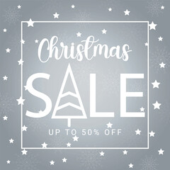 Christmas Sale Up To 50 Off With Snowflakes And Stars