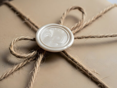 Handcrafted package secured with wax seal and twine - Powered by Adobe