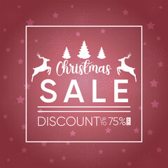 Festive Christmas Sale Promotion with Reindeer and Trees