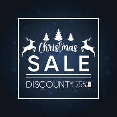 Festive Christmas Sale with Reindeer and Trees