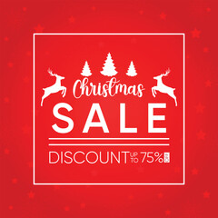 Festive Christmas Sale Promotion with Reindeer and Trees