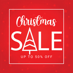 Festive Christmas Sale Banner with Up to 50 Off
