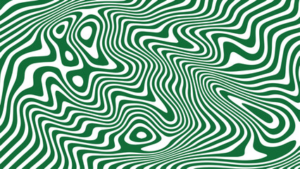 Abstract green and white wavy stripes creating a mesmerizing and organic pattern with a psychedelic feel
