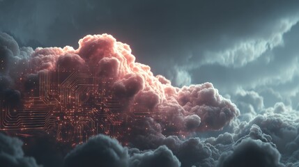 cloud computing transfer big data on internet futuristic digital technology generative ai