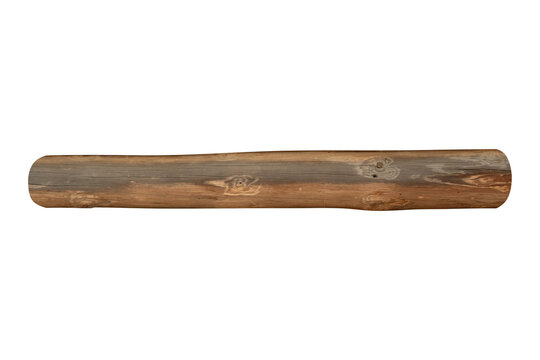 Old wooden log with knots is isolated.