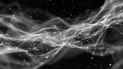 digital network connections transmitting data in grayscale technology