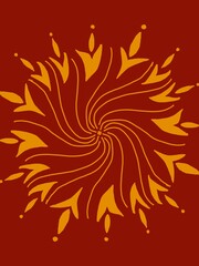 mandala design in red background 