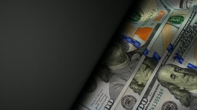 Stylized waves of 100 dollar bills cascading across a dark exclusive business background with banknotes portraying investment direction money flow patterns and subtle premium cash movement