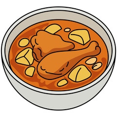 Chicken Massaman Curry Illustration