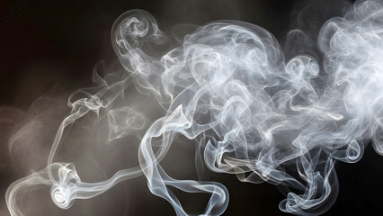 Abstract smoke swirling on black background