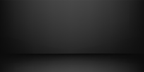 Empty abstract black color studio room background, can use for background and product display simple abstract art
