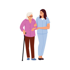 Vector illustration of a Muslim couple praying in a mosque. Cartoon scene of a man and a woman wearing hijabs, kneeling, praying with folded hands isolated on white background. Islam confession.