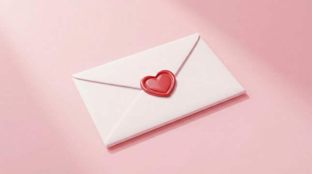 pink envelope with heart