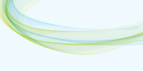 Wavy shapes bright green blue background