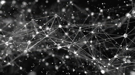 digital network connections transmitting data in grayscale technology