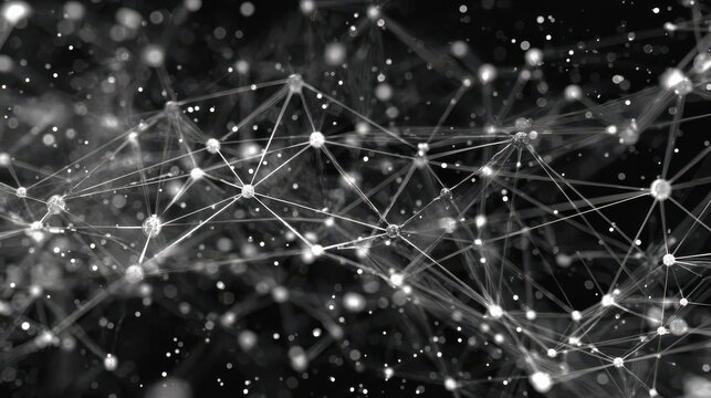 digital network connections transmitting data in grayscale technology - Powered by Adobe