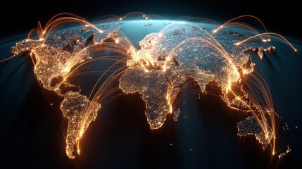 global network map with international connections