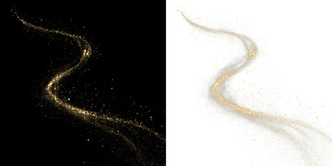 PNG Golden Light Trail Overlay PNG on transparent background