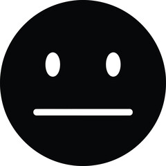 Fototapeta premium Minimalist black and white icon of a sad face