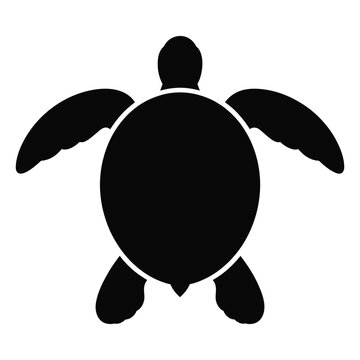 Sea Turtle Silhouette Vector Icon Illustration