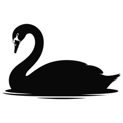 Cute Duck Character Silhouette Vector