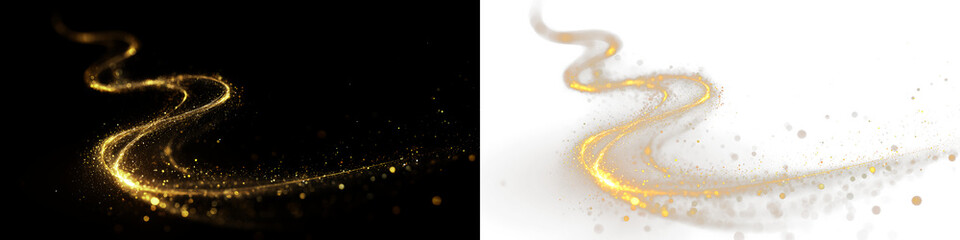 PNG Golden Light Trail Overlay PNG on transparent background