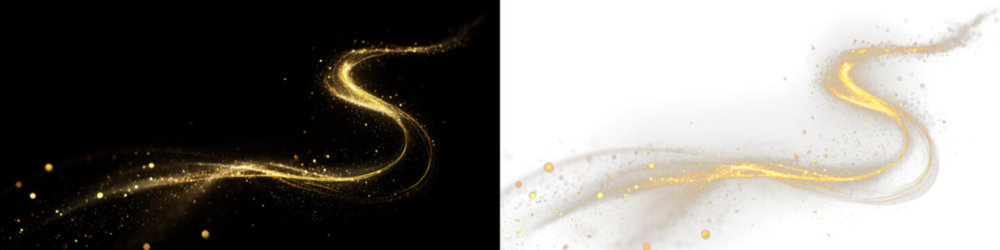 PNG Golden Light Trail Overlay PNG on transparent background
