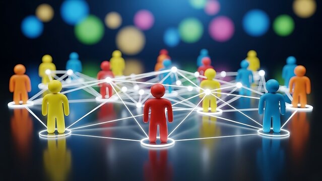 Abstract representation of a diverse global network of people connected by digital links - Powered by Adobe