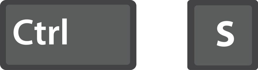 Ctrl S key icon on white background. keyboard shortcut icon for your web site design, logo, app, UI. flat style. Ctrl and S Keyboard button concept.