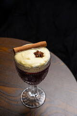 A delicious alcoholic cocktail at the bar. The bartender prepares cocktails