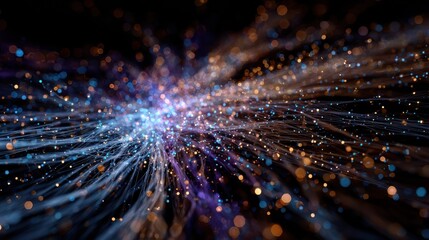 abstract digital data stream visualization showing network connections data flow and a futuristic information processing system ideal for tech ai and it concept designs 3d rendering