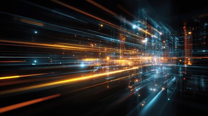 dynamic abstract technological background with diverse tech elements futuristic digital design for web print or presentation