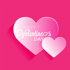 happy Valentine's Day Poster or banner with many hearts. vector illustration design