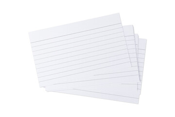 Line index cards isolated over white background